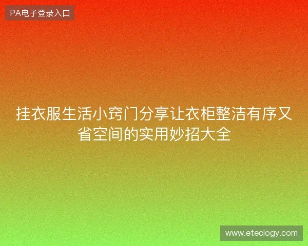 挂衣服生活小窍门分享让衣柜整洁有序又省空间的实用妙招大全