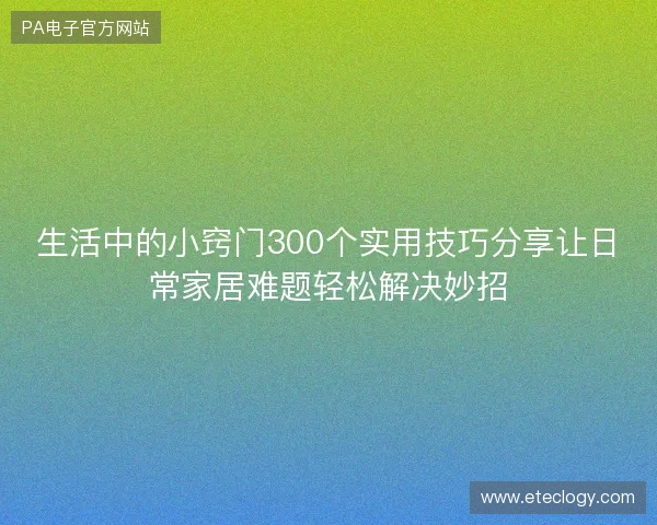 生活中的小窍门300个实用技巧分享让日常家居难题轻松解决妙招